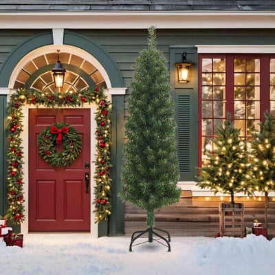Vidaxl Kunstkerstboom mit Standardschmal 210 cm PVC Green