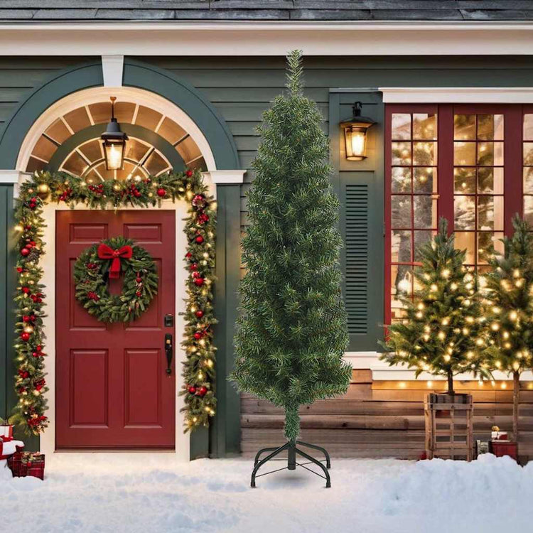 Vidaxl Kunstkerstboom mit Standardschmal 210 cm PVC Green