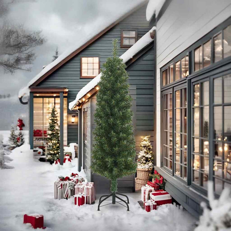 Vidaxx künstlicher Weihnachtsbaum mit Standard schmal 240 cm PVC grün