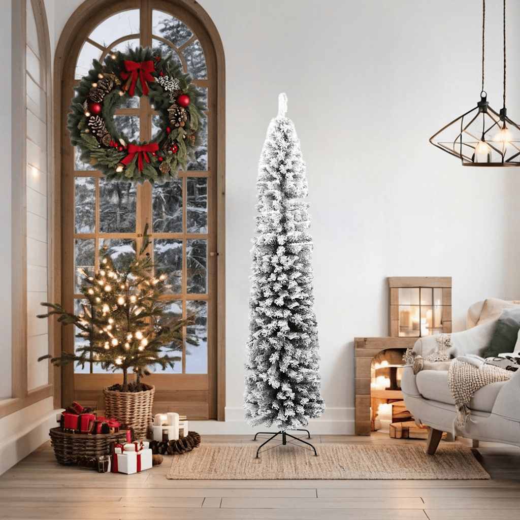 Vidaxl Kunstkerstboom mit Schneeschmale 180 cm PVC Green