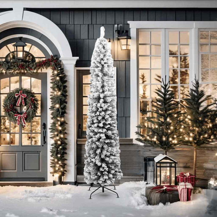 Vidaxl Kunstkerstboom mit Schneeschmale 210 cm PVC Grün