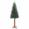 Vidaxl Weihnachtsbaum mit echtem Holz und Schnee schmal 150 cm Grün