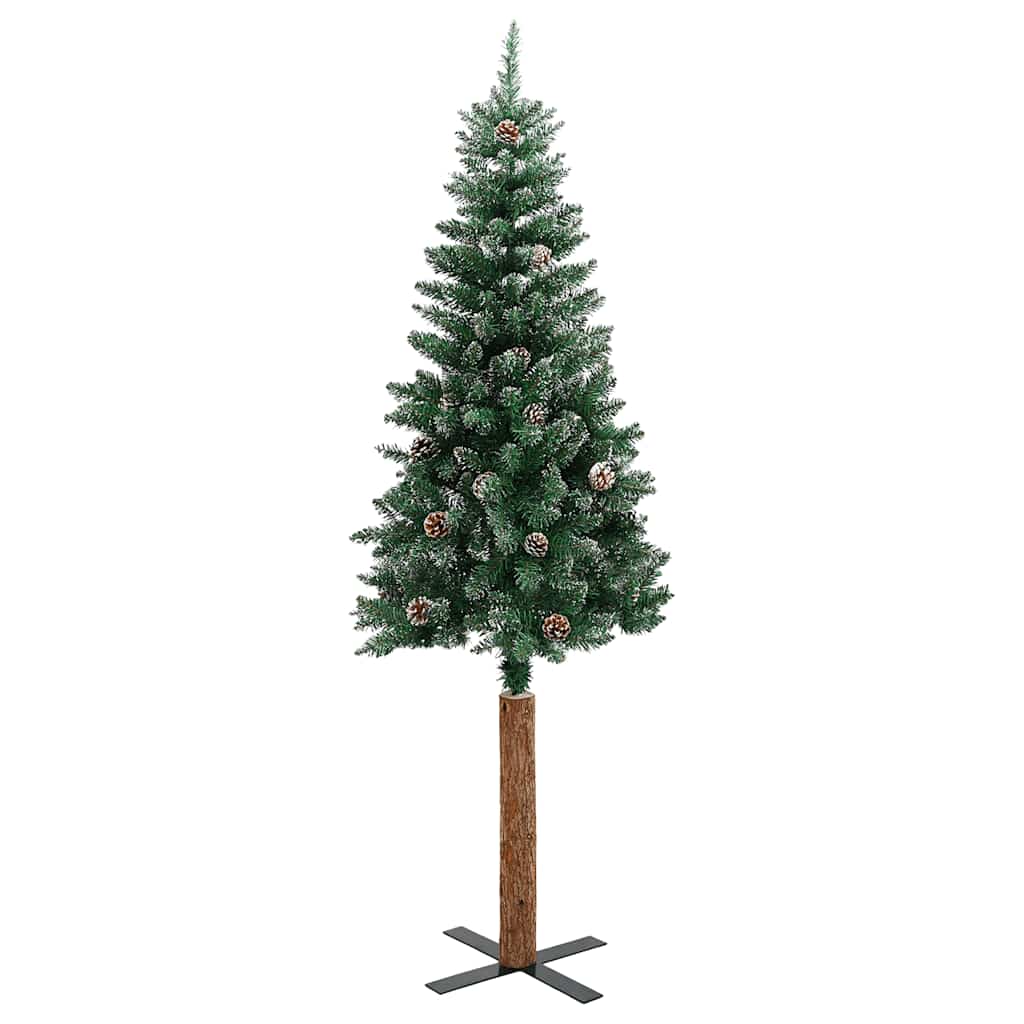 Vidaxx Weihnachtsbaum mit Echtholz und Schnee schmal 180 cm grün