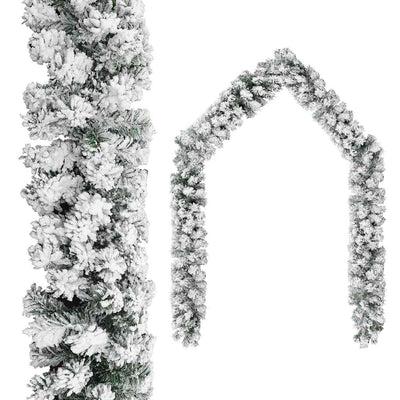 Vidaxl Weihnachtsgirlande mit Schnee 20 m PVC Grün