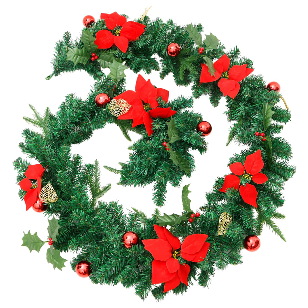 Vidaxl Weihnachtsgirlande mit LED -Leuchten 2,7 m PVC Grün