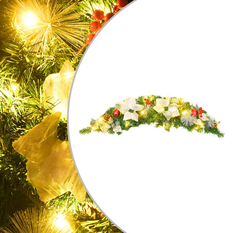 Vidaxl Weihnachtsbogen mit LED -Leuchten 90 cm PVC Grün