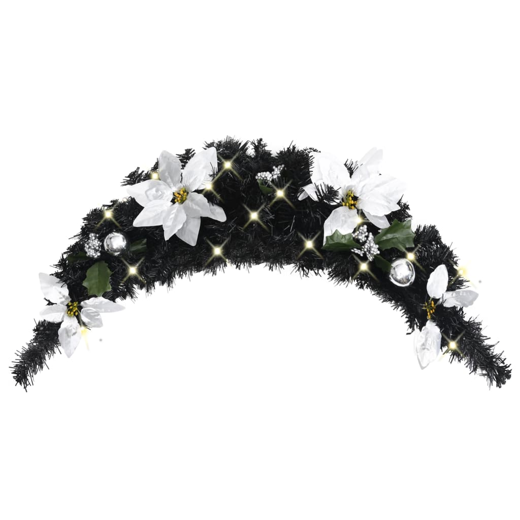 Vidaxl Weihnachtsbogen mit LED -Leuchten 90 cm PVC Schwarz