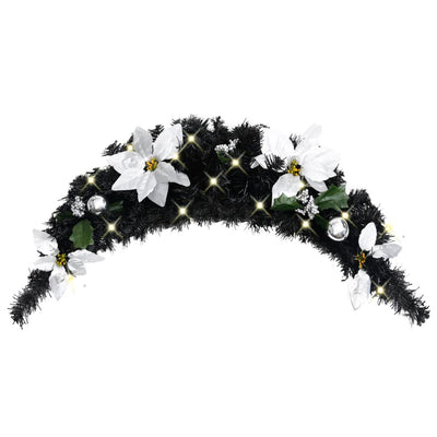 Vidaxl Weihnachtsbogen mit LED -Leuchten 90 cm PVC Schwarz