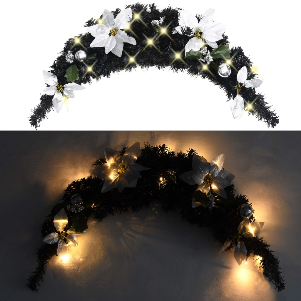 Vidaxl Weihnachtsbogen mit LED -Leuchten 90 cm PVC Schwarz