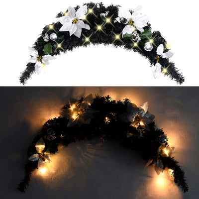 Vidaxl Weihnachtsbogen mit LED -Leuchten 90 cm PVC Schwarz