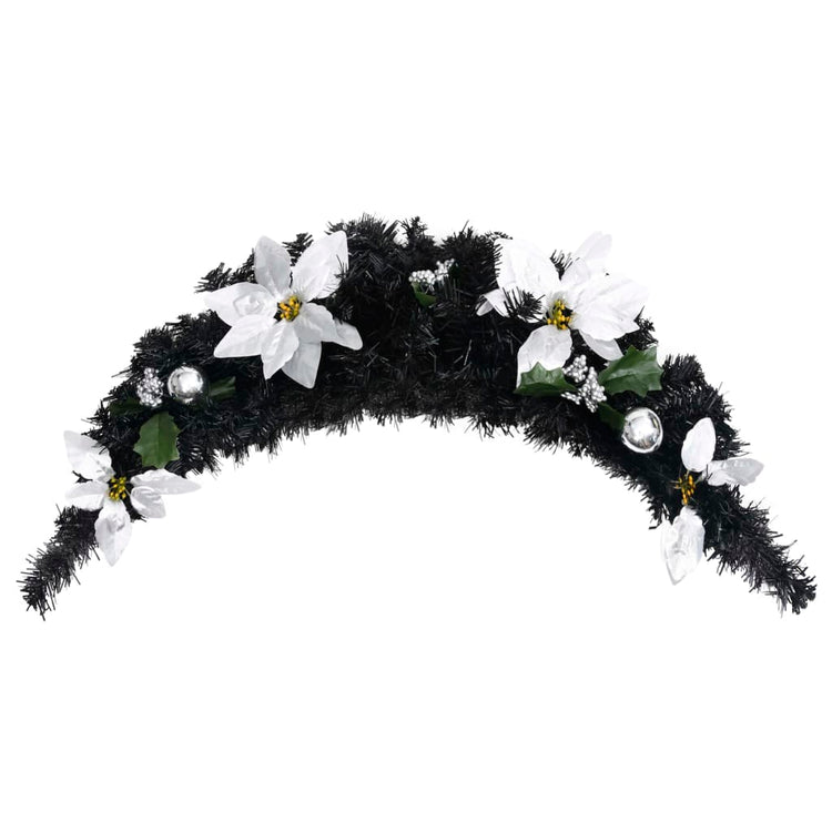 Vidaxl Weihnachtsbogen mit LED -Leuchten 90 cm PVC Schwarz