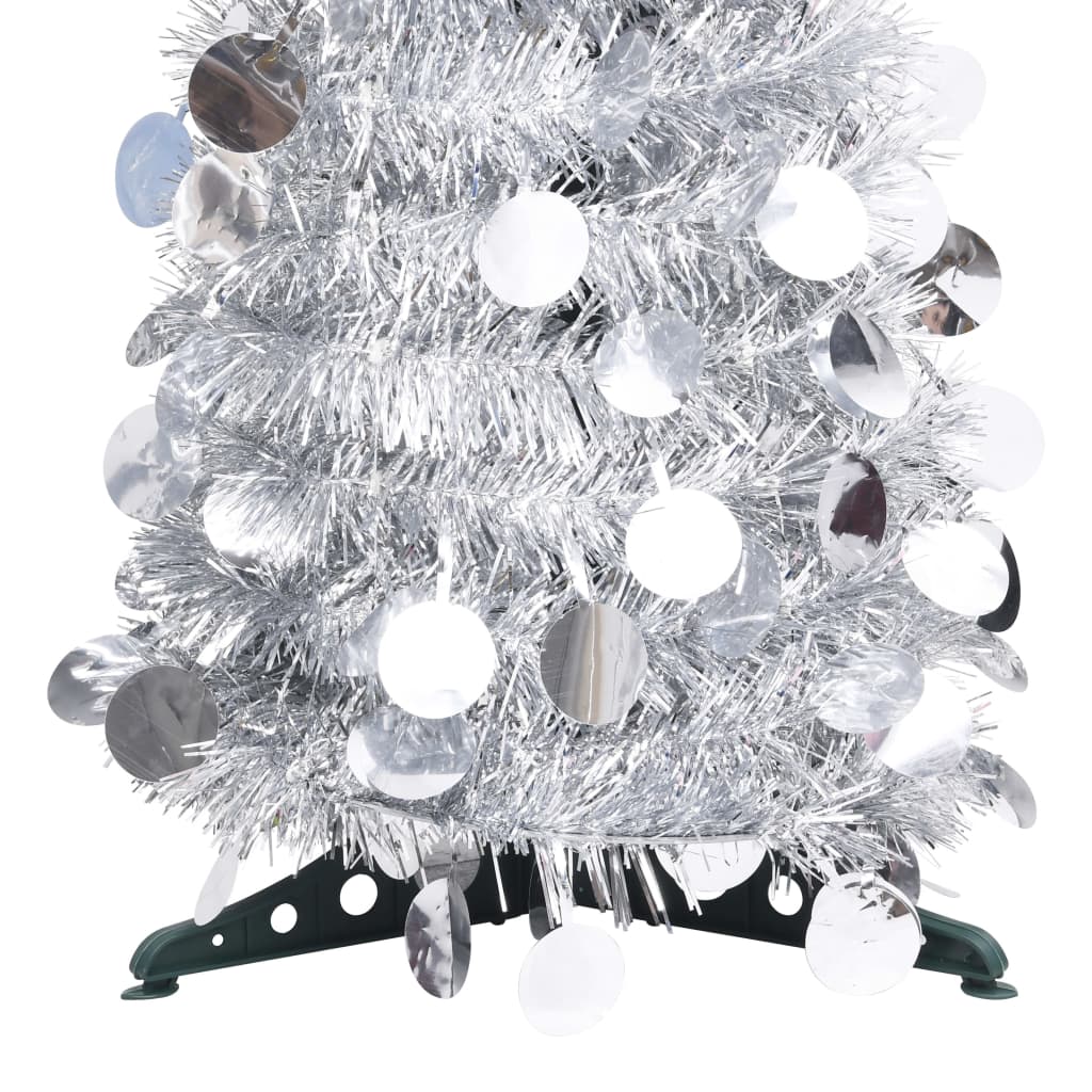 Vidaxl Kunstkerstboom Popup 150 cm Haustier Silberfarbe