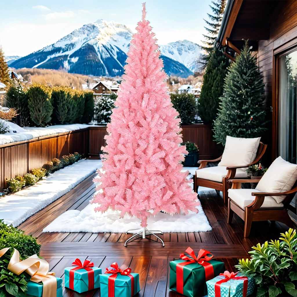 Vidaxl Kunstkerstboom mit Standard 210 cm PVC Pink