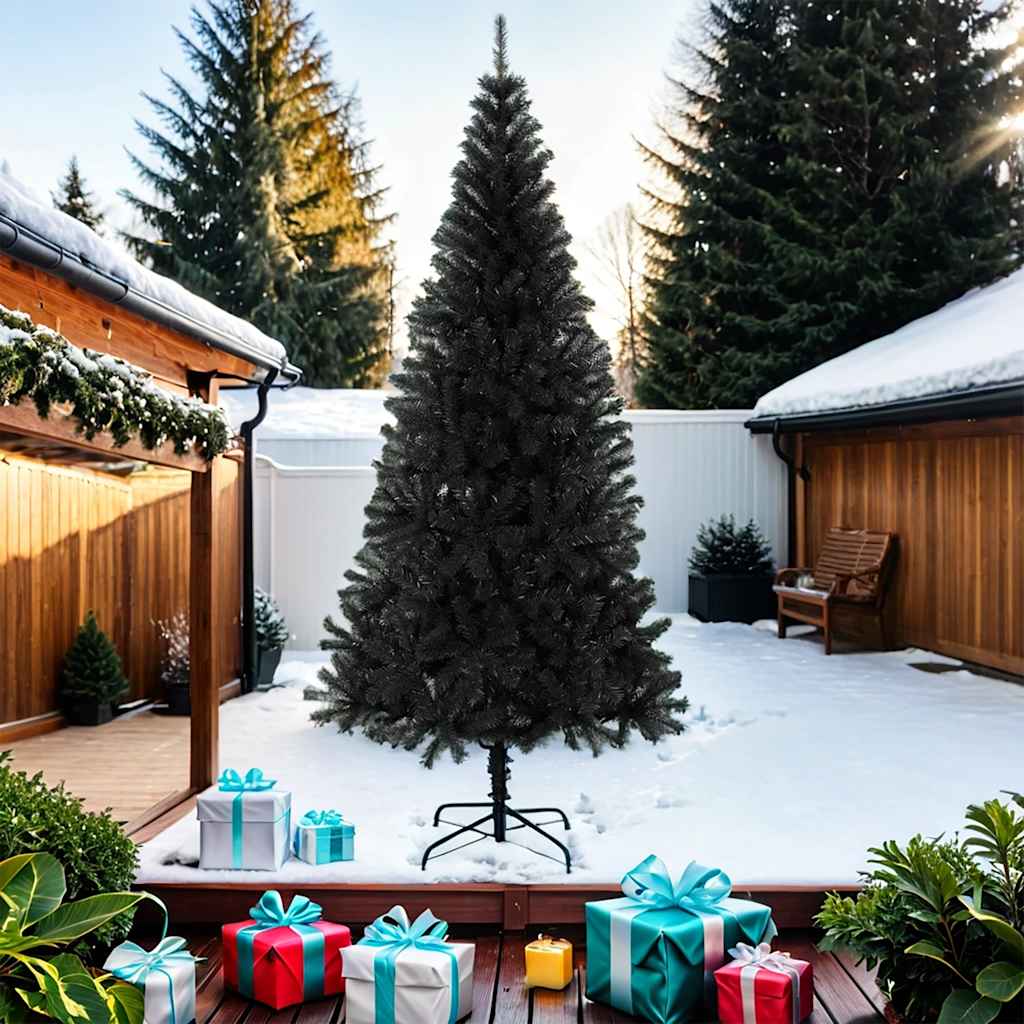 Vidaxl Kunstkerstboom mit Standard 210 cm PVC Schwarz