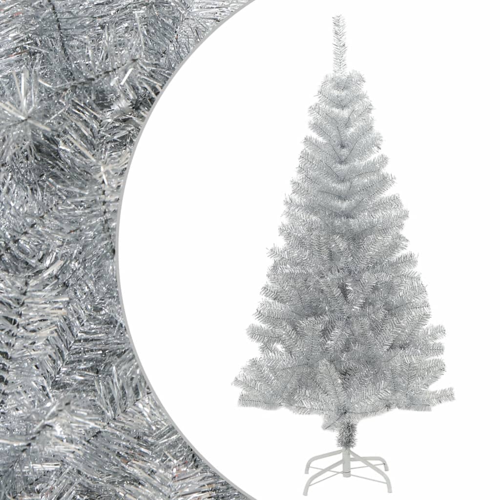 Vidaxl Kunstkerstboom mit Standard -Silberkappen von 150 cm Kappe