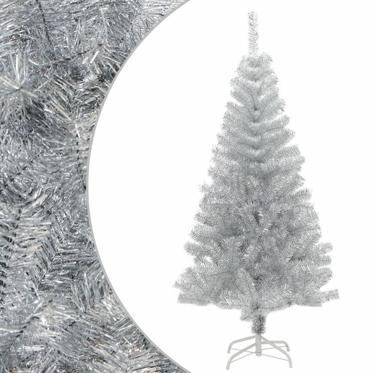 Vidaxl Kunstkerstboom mit Standard -Silberkappen von 150 cm Kappe
