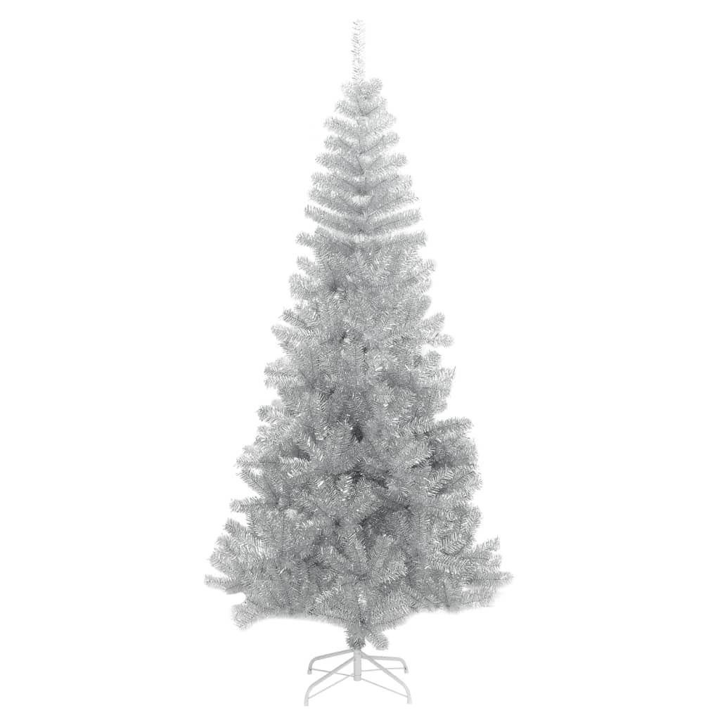 Vidaxl Kunstkerstboom mit Standard -210 -cm -Kappe silberfarben