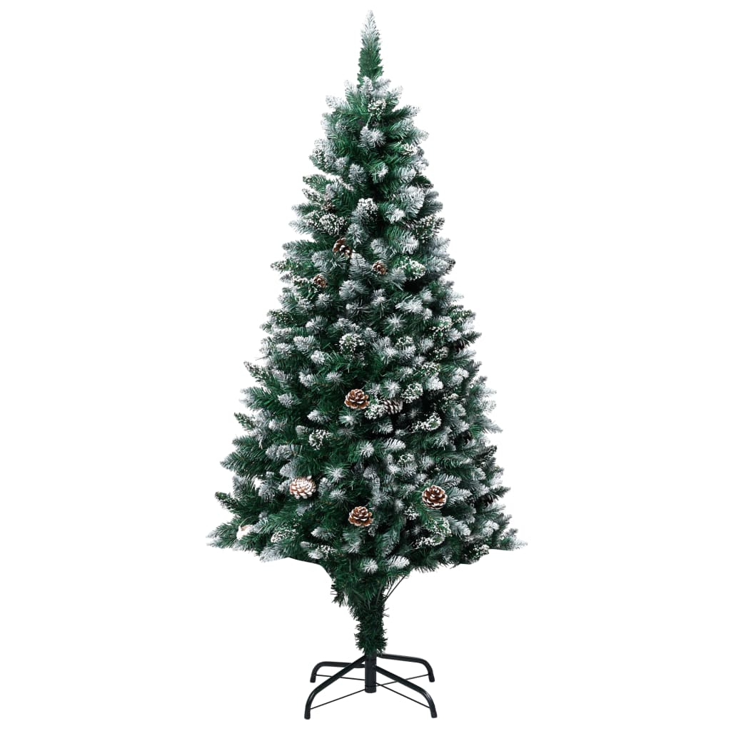 Vidaxl Kunstkerstboom mit Kiefernkegeln und weißem Schnee 150 cm