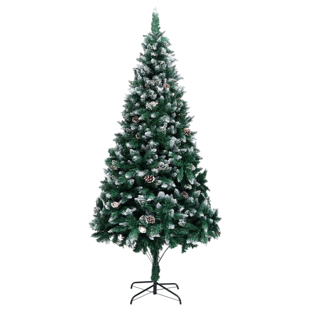 Vidaxl Kunstkerstboom mit Kiefernkegeln und weißem Schnee 210 cm