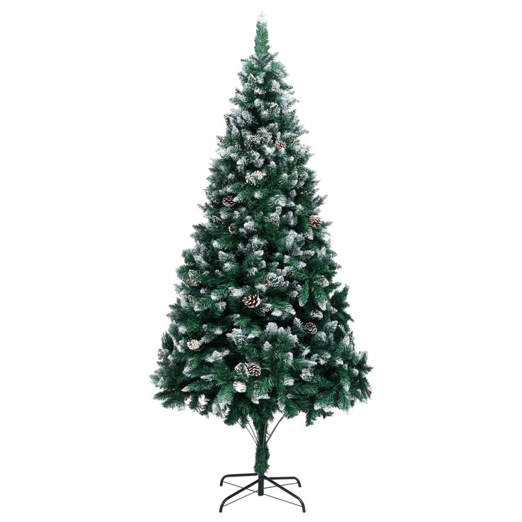 Vidaxl Kunstkerstboom mit Kiefernkegeln und weißem Schnee 210 cm
