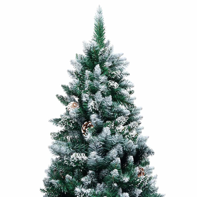 Vidaxl Kunstkerstboom mit Kiefernkegeln und weißem Schnee 210 cm