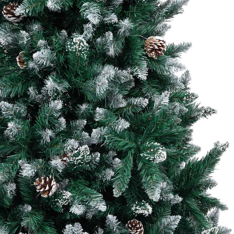 Vidaxl Kunstkerstboom mit Kiefernkegeln und weißem Schnee 210 cm