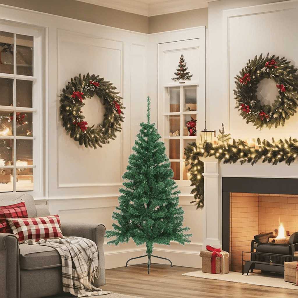 Vidaxl Kunstkerstboom mit Standardhälften 150 cm PVC Grün