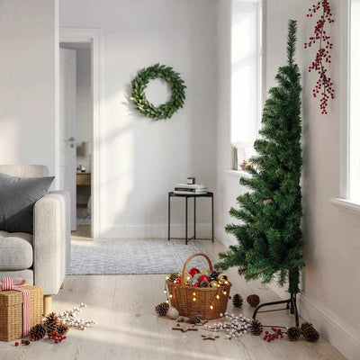 Vidaxl Kunstkerstboom mit Standardhälften 150 cm PVC Grün