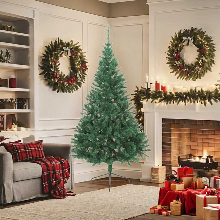 Vidaxl Kunstkerstboom mit Standardhälfte 180 cm PVC Green
