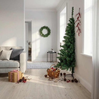 Vidaxl Kunstkerstboom mit Standardhälfte 180 cm PVC Green