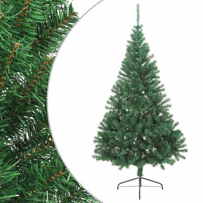 Vidaxl Kunstkerstboom mit Standardhälften 210 cm PVC Green