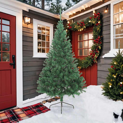 Vidaxl Kunstkerstboom mit Standardhälften 210 cm PVC Green