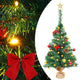 Vidaxl Kunstkerstboom mit Beleuchtung und Weihnachtsbällen 64 cm Grün