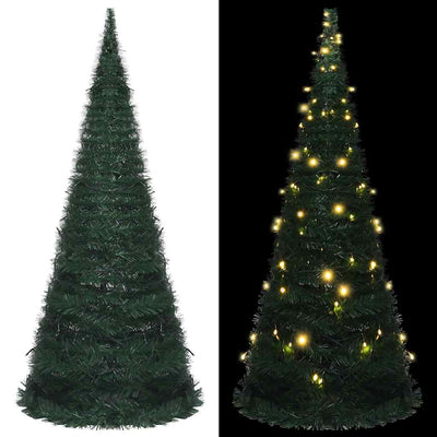 Vidaxl Kunstkerstboom mit Beleuchtung Pop-up 150 cm Grün