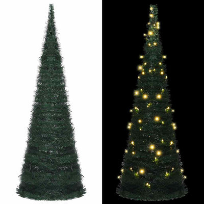 Vidaxl Kunstkerstboom mit Beleuchtung Popup 180 cm Grün