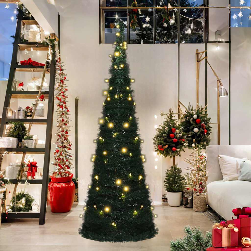 Vidaxl Kunstkerstboom mit Beleuchtung Popup 180 cm Grün
