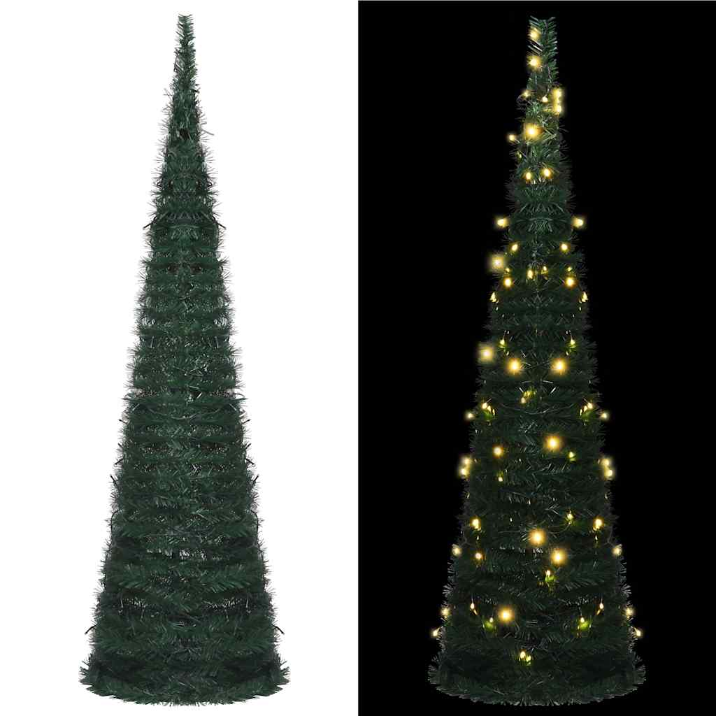 Vidaxl Kunstkerstboom mit Beleuchtung Pop-up 210 cm Grün