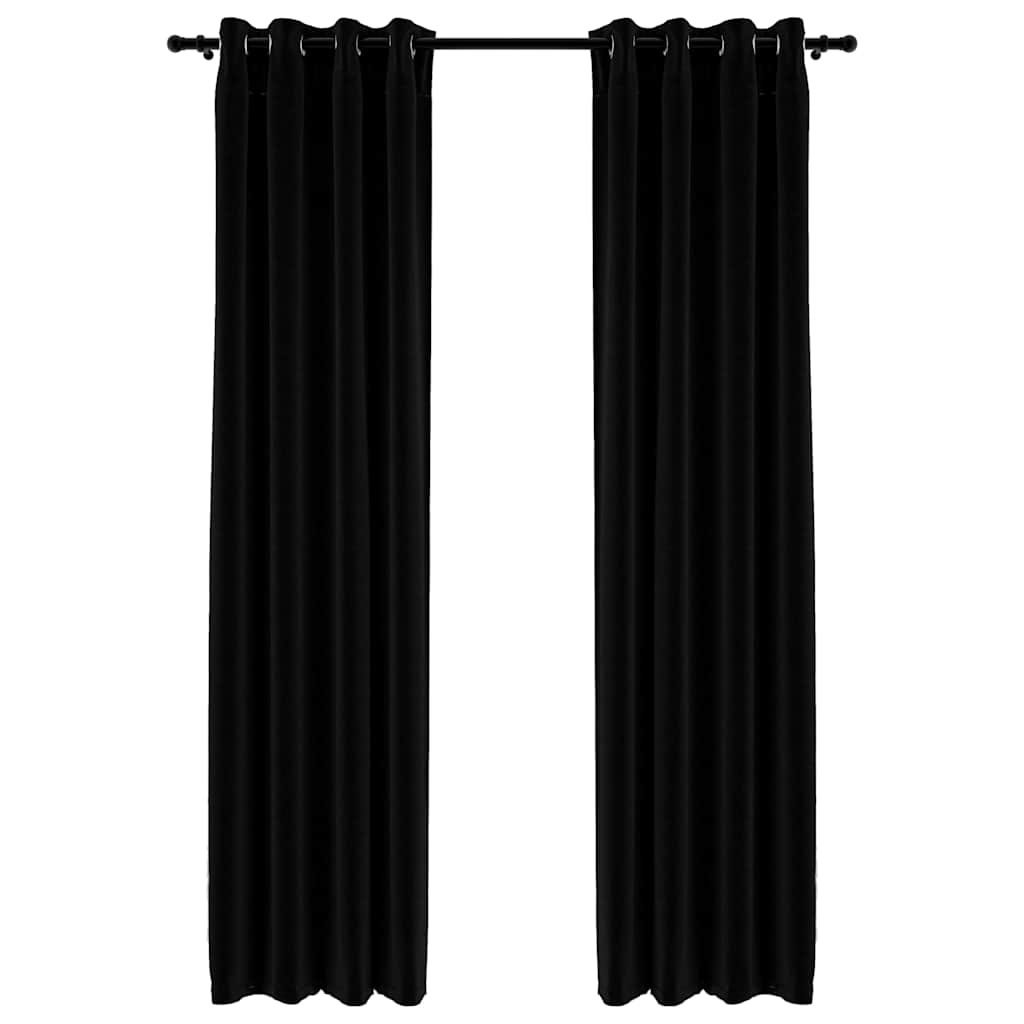 Vidaxl Vorhänge Leinen sehen verdammte Augen 2 St 140x225 cm schwarz aus