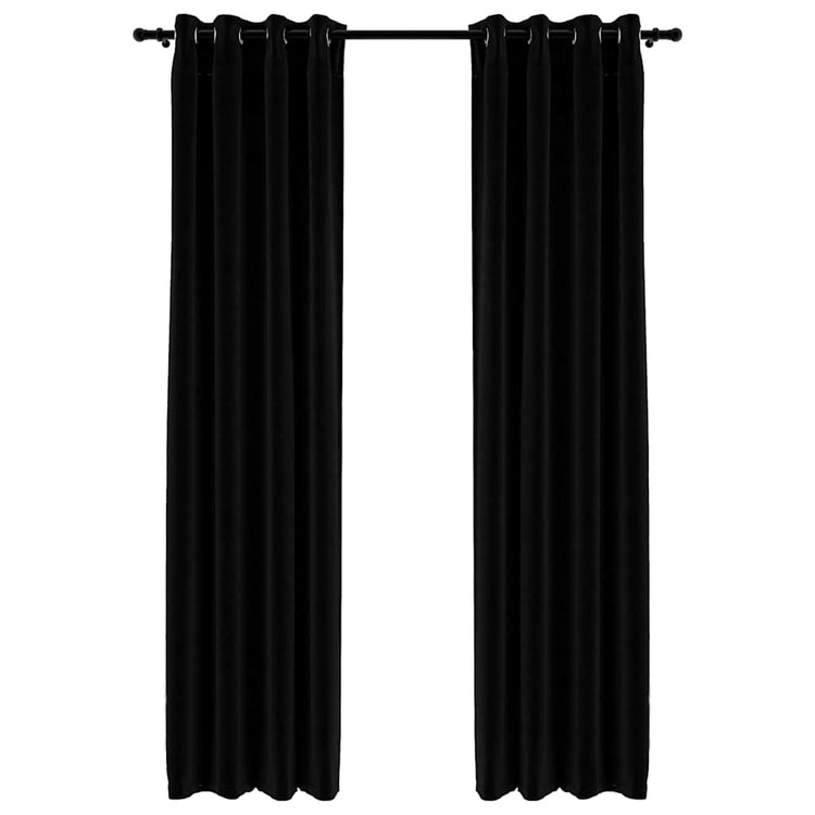 Vidaxl Vorhänge Leinen sehen verdammte Augen 2 St 140x225 cm schwarz aus