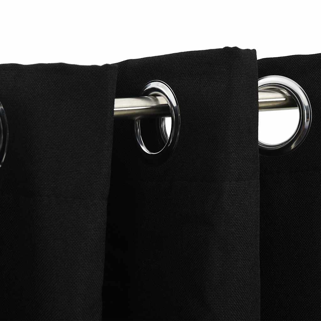 Vidaxl Vorhänge Leinen sehen verdammte Augen 2 St 140x225 cm schwarz aus