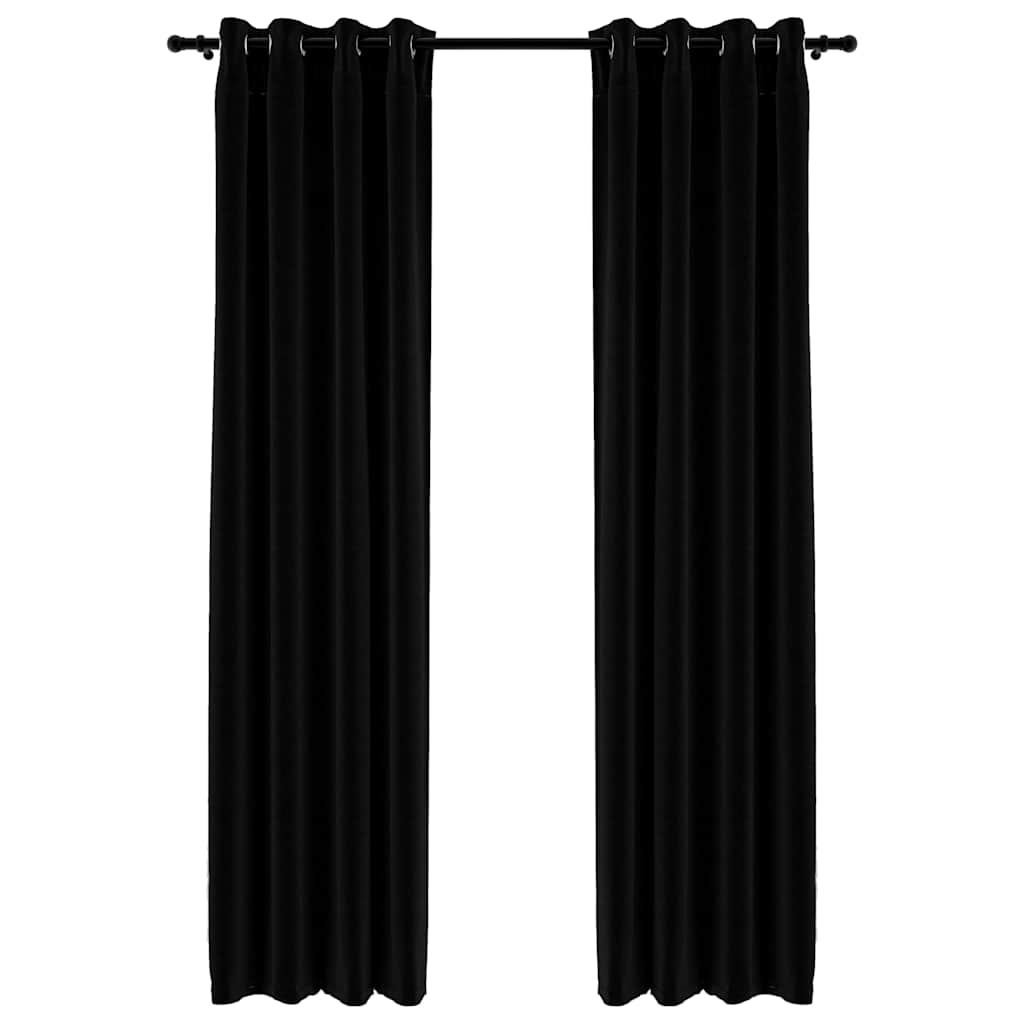 Vidaxl Vorhänge Leinen sehen verdammte Augen 2 St 140x245 cm schwarz aus