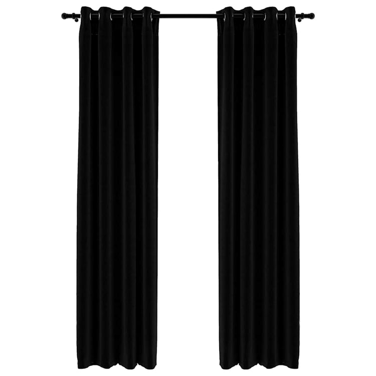 Vidaxl Vorhänge Leinen sehen verdammte Augen 2 St 140x245 cm schwarz aus
