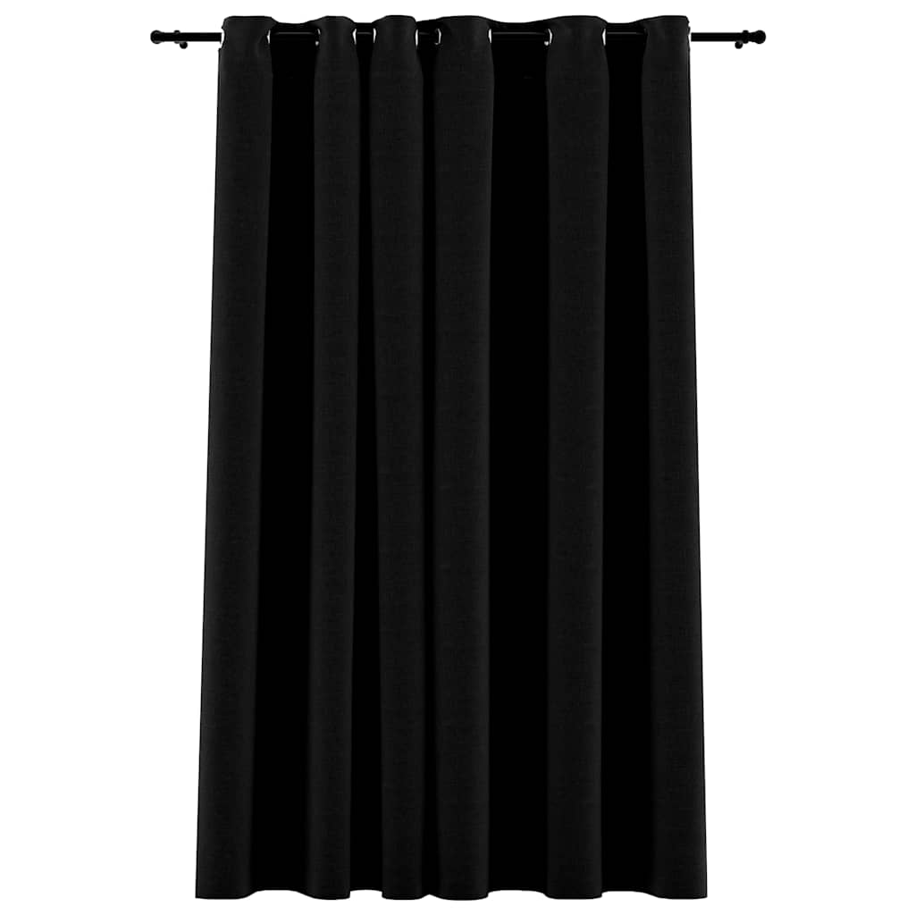 Vidaxl Curtain -Leinen sehen mit Augen 290x245 cm schwarz aus.