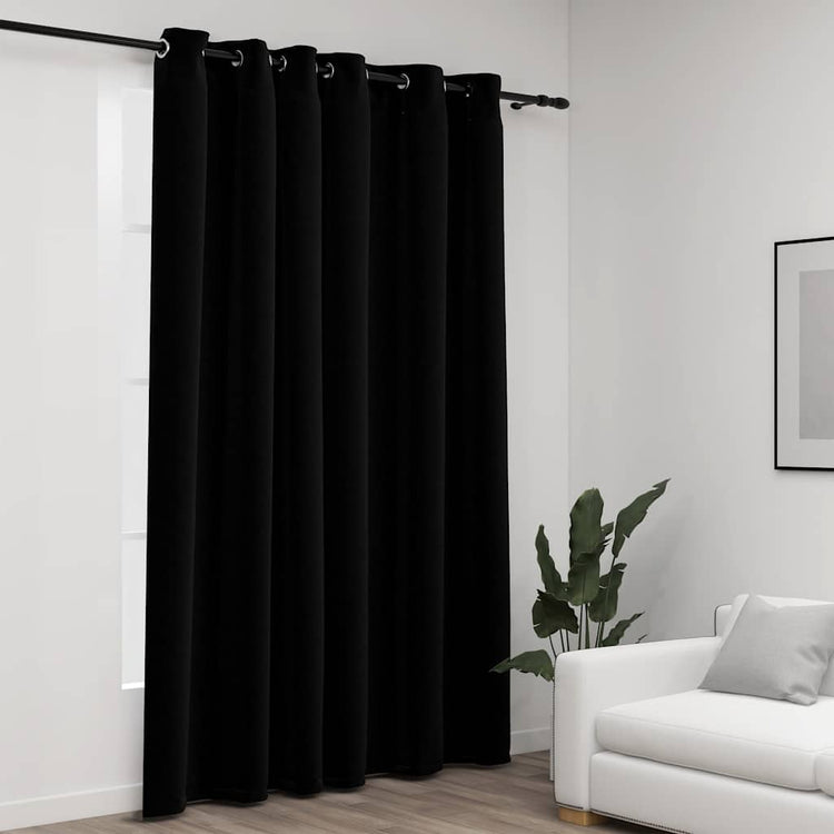 Vidaxl Curtain -Leinen sehen mit Augen 290x245 cm schwarz aus.