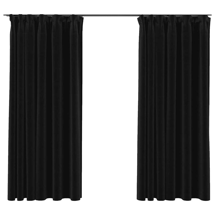 VIDAXL -Vorhänge Leinen verdämmen Haken 2 ST 140x175 cm Anthrazit