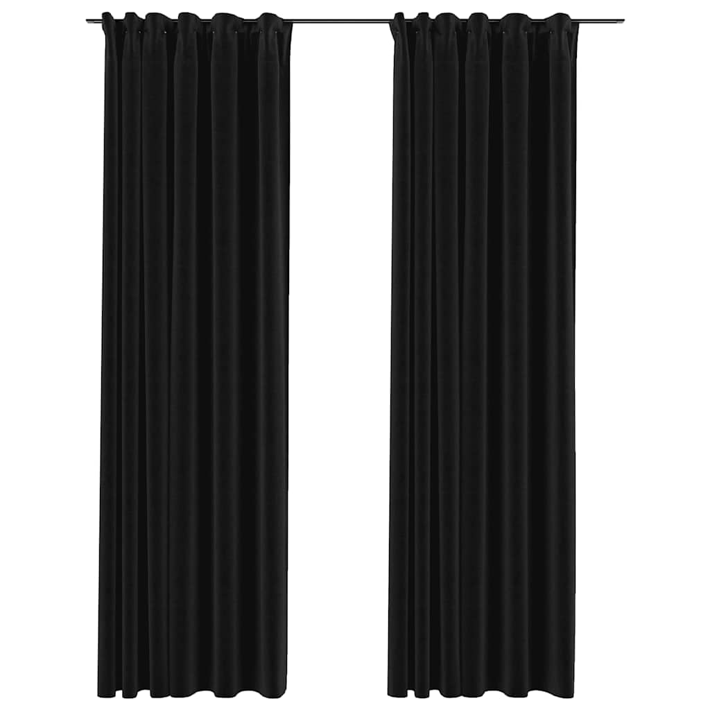 VIDAXL -Vorhänge Leinen verdämmen Haken 2 ST 140x225 cm Anthrazit