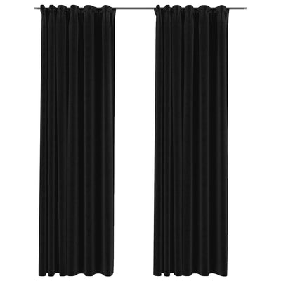 VIDAXL -Vorhänge Leinen verdämmen Haken 2 ST 140x225 cm Anthrazit