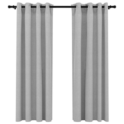 Vidaxl Vorhänge Leinen sehen verdammt schädliche Augen aus 2 St 140x175 cm grau