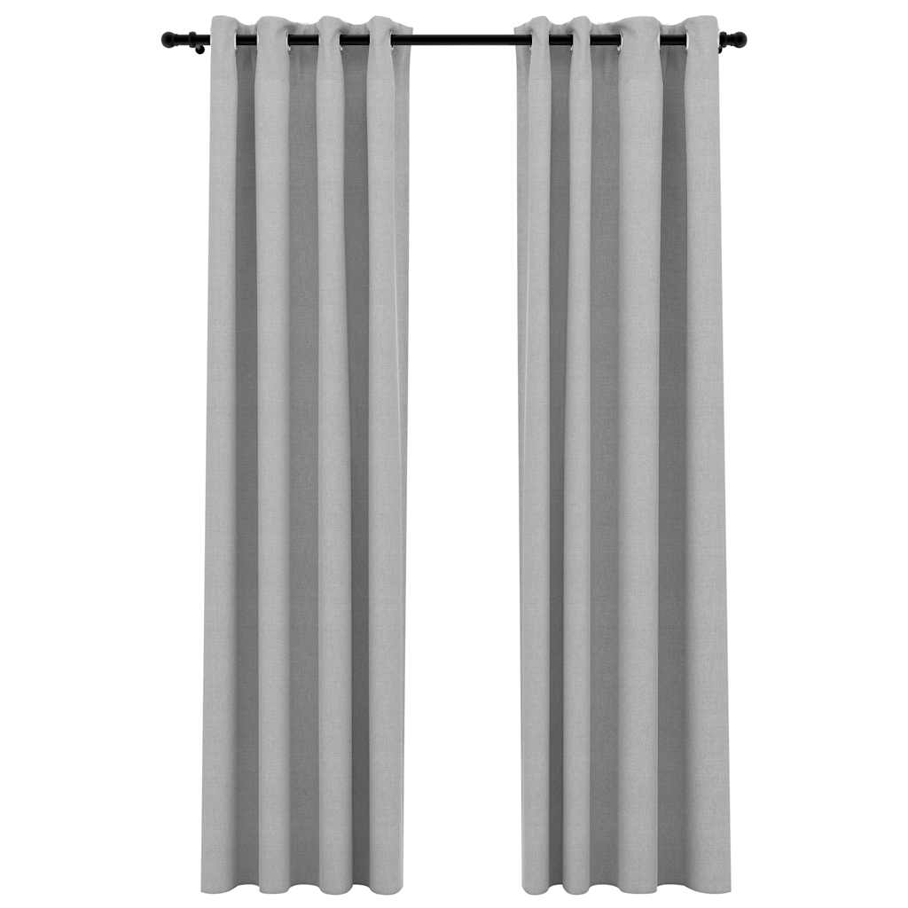 Vidaxl Vorhänge Leinen sehen verdammt schädliche Augen aus 2 St 140x245 cm grau