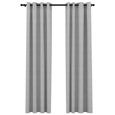 Vidaxl Vorhänge Leinen sehen verdammt schädliche Augen aus 2 St 140x245 cm grau